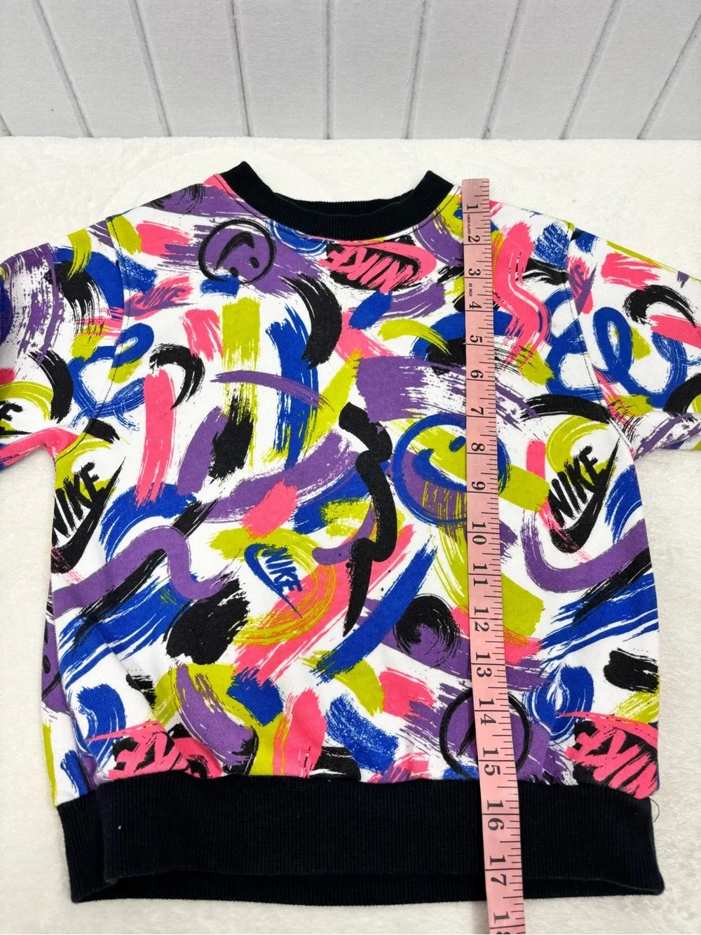 Nike Neon Brushstroke Graphic Crewneck Sweatshirt Size 6 /M